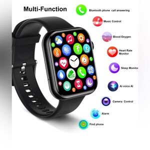 Smart Watch for Android iOS(Answer/Make Call) - Black